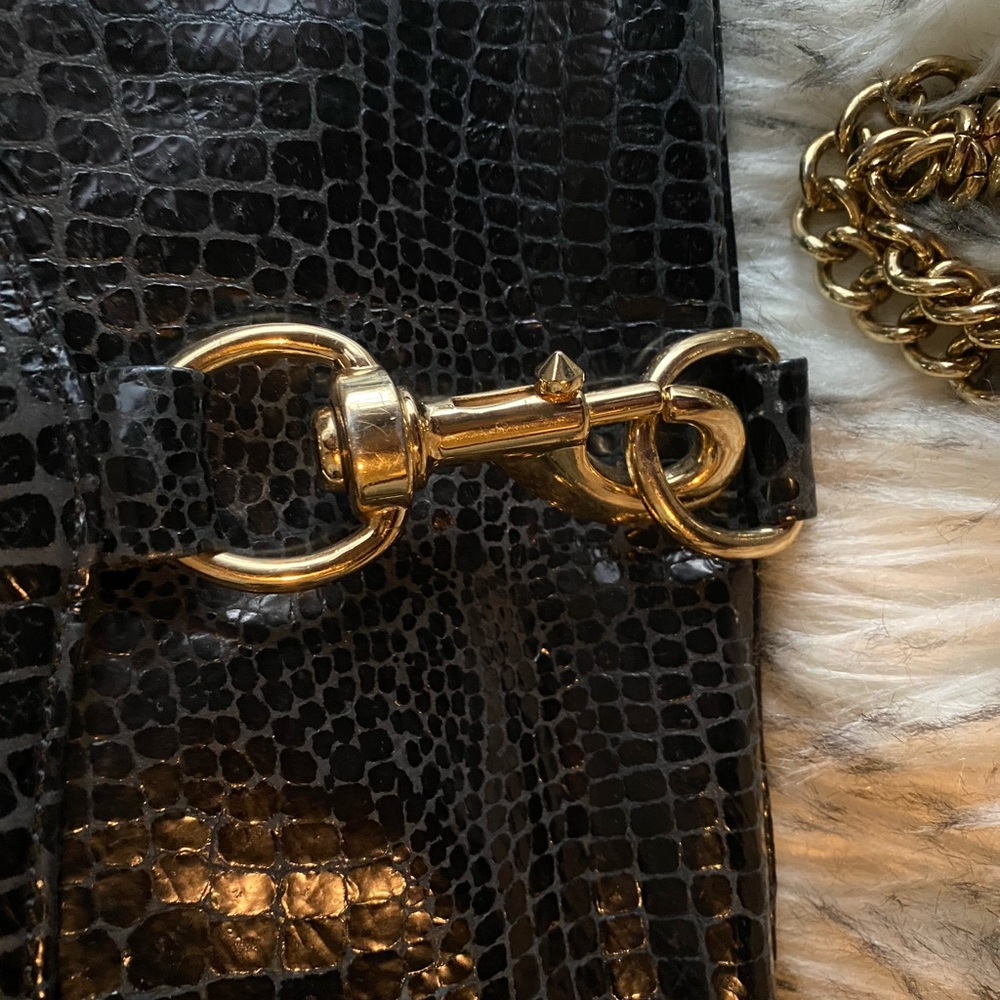 Rebecca Minkoff MAC Black Crocodile-Embossed Leather Bag - Picture 10 of 12